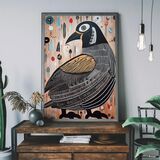 Folk Art Style Bird Framed Art Print