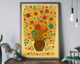 Folk Art Style Flowers Framed Art Print