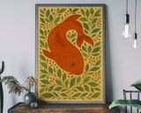 Folk Art Style Carp Framed Art Print