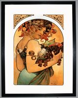 Fruit Framed Art Print by Alphonse Mucha