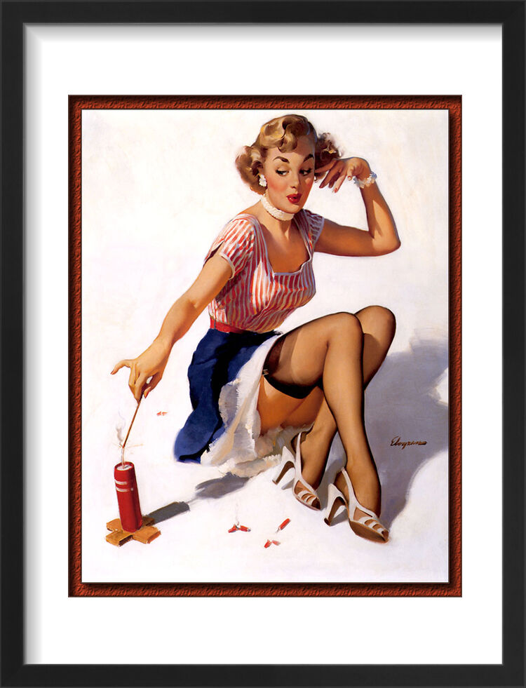 1960's Inspired Pin Up Girl Framed Art Print by Gil Elvgren