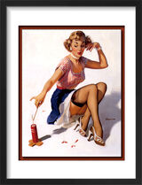 1960's Inspired Pin Up Girl Framed Art Print by Gil Elvgren