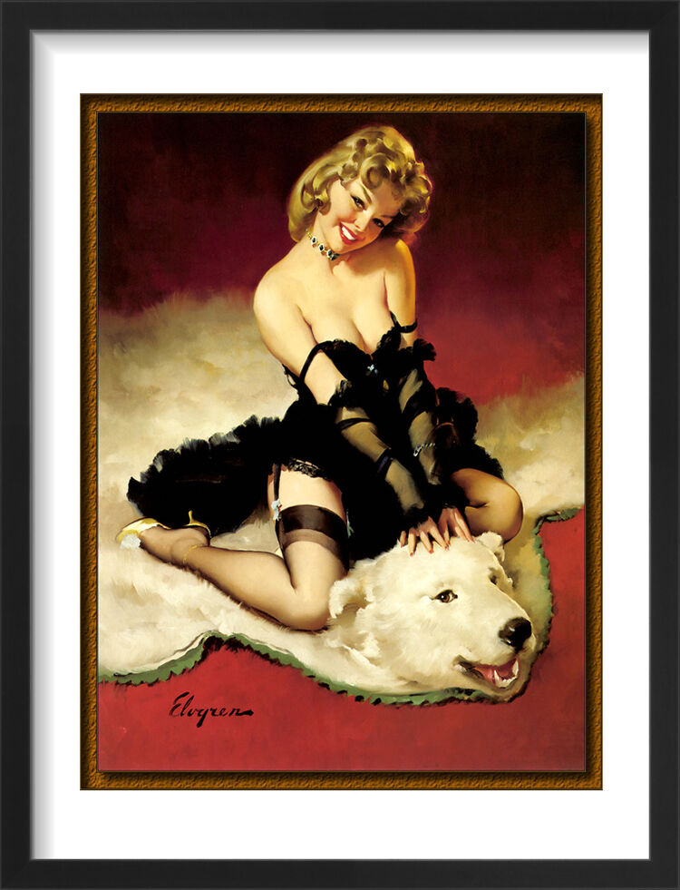 1960's Inspired Pin Up Girl Framed Art Print by Gil Elvgren