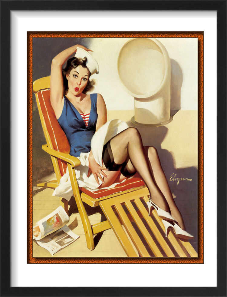 1960's Inspired Pin Up Girl Framed Art Print by Gil Elvgren