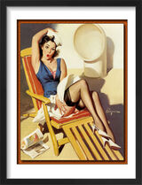 1960's Inspired Pin Up Girl Framed Art Print by Gil Elvgren