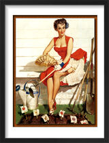 1960's Inspired Pin Up Girl Framed Art Print by Gil Elvgren