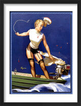 1960's Inspired Pin Up Girl Framed Art Print by Gil Elvgren