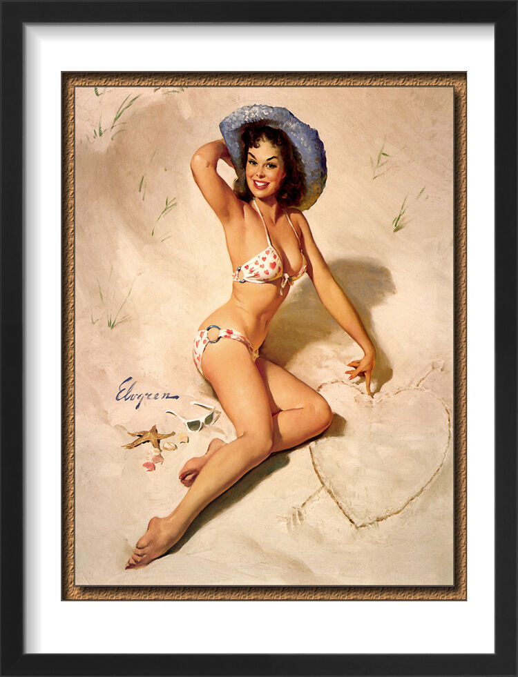 1960's Inspired Pin Up Girl Framed Art Print by Gil Elvgren