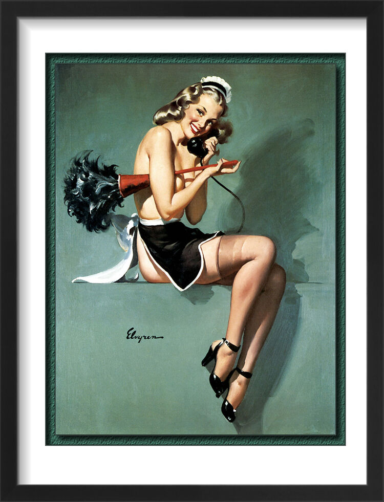1960's Inspired Pin Up Girl Framed Art Print by Gil Elvgren
