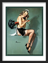 1960's Inspired Pin Up Girl Framed Art Print by Gil Elvgren