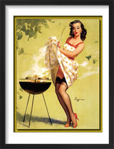 1960's Inspired Pin Up Girl Framed Art Print by Gil Elvgren