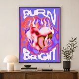 Burn Bright Motivational Graphic Framed Art Print