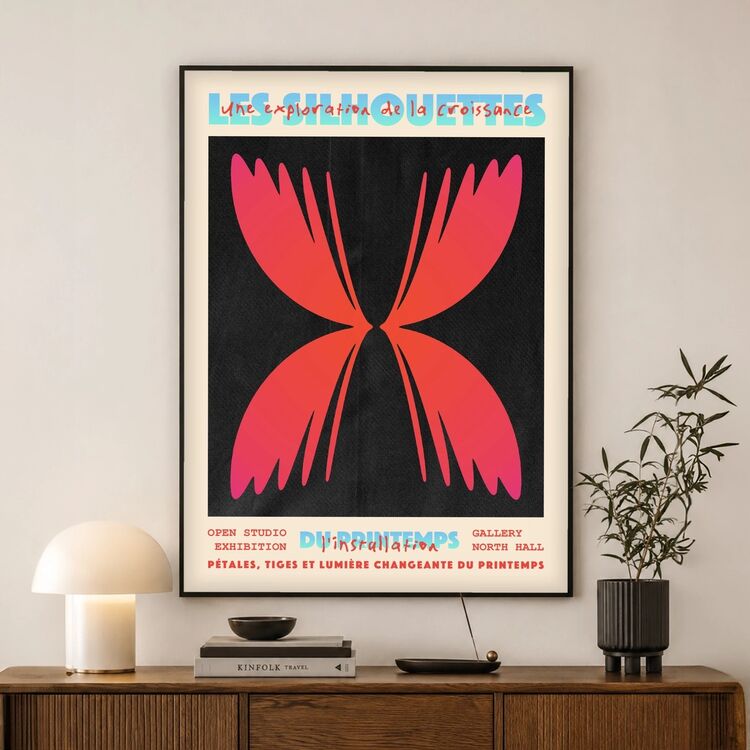 Spring Silhouettes Graphic Framed Art Print