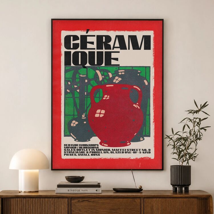 Vintage Céramique Graphic Framed Art Print