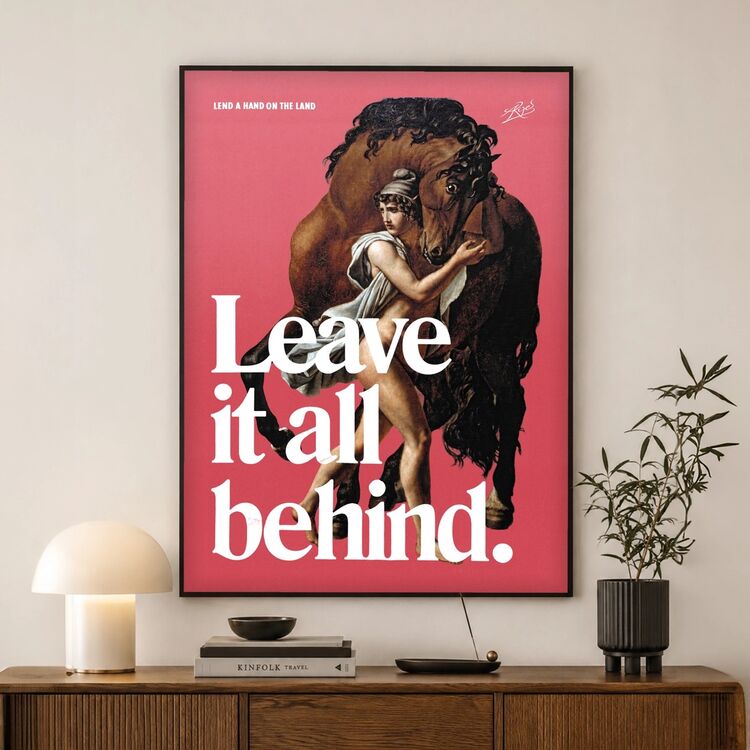 Leave It All Behind Wanderlust Graphic Framed Art Print