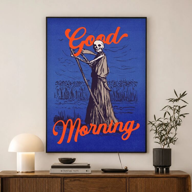 Good Morning Graphic Framed Art Print