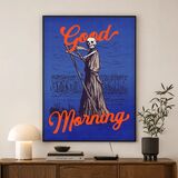 Good Morning Graphic Framed Art Print