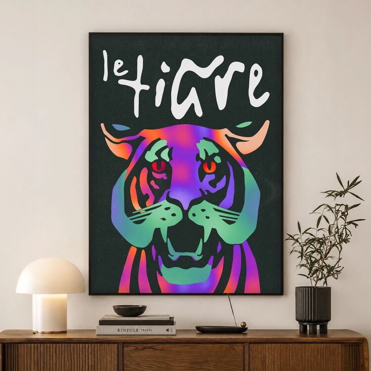 Le Tigre Graphic Framed Art Print