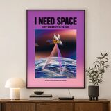 I Need Space Retro Graphic Framed Art Print