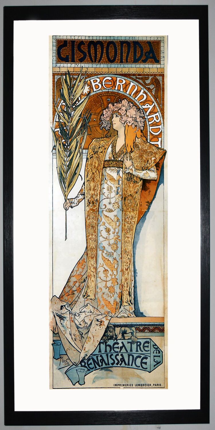 Gismonda, Theatre de la Renaissance Framed Art Print by Alphonse Mucha