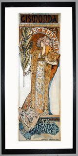 Gismonda, Theatre de la Renaissance Framed Art Print by Alphonse Mucha