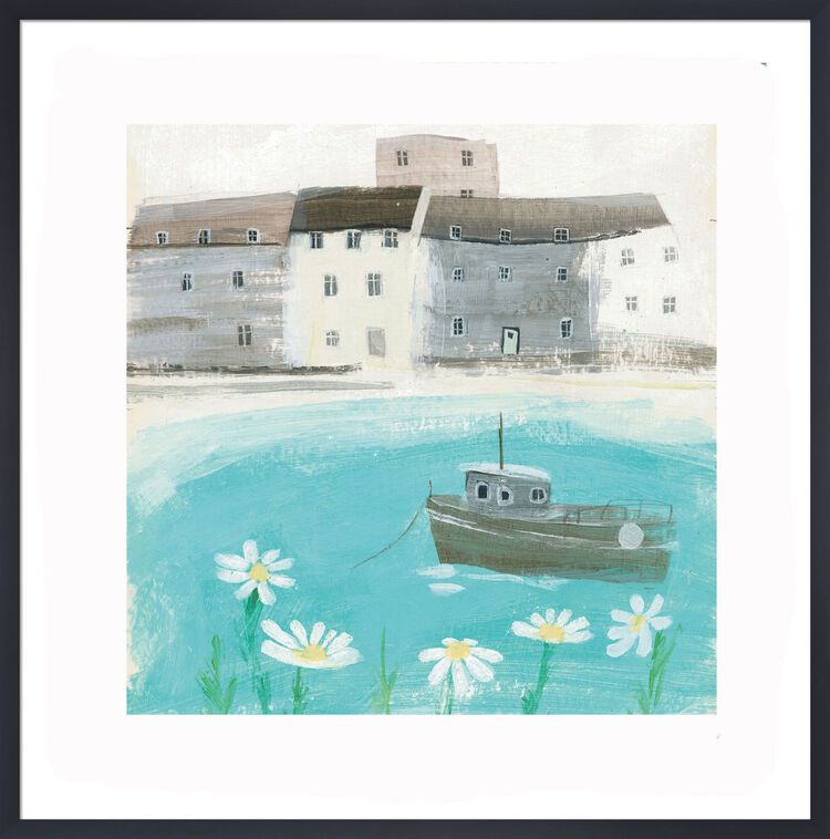 Quiet Bay Framed Art Print by Hannah Cole