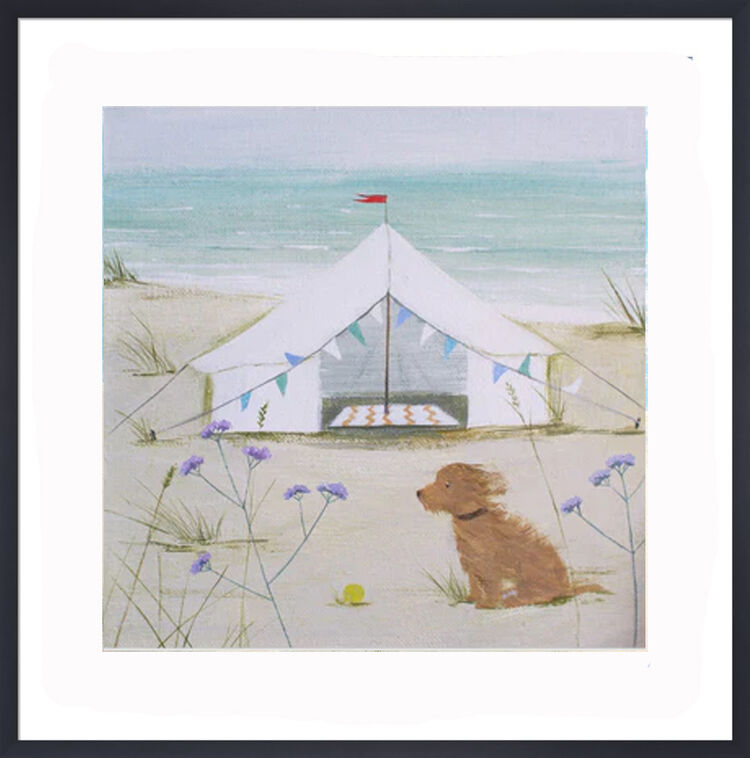 Camping on the Dunes Framed Art Print by Hannah Cole