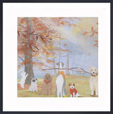 Autumn Dogs Framed Art Print by Hannah Cole
