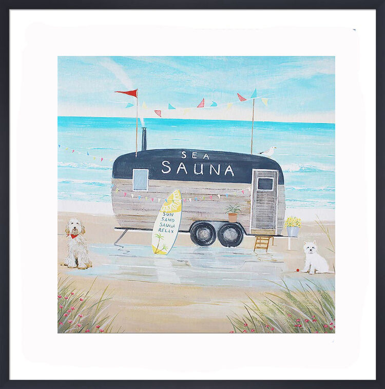 Seaside Sauna Framed Art Print by Hannah Cole
