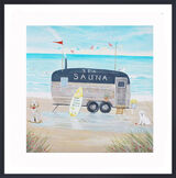 Seaside Sauna Framed Art Print by Hannah Cole