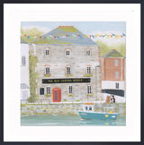 Padstow Phone Box Framed Art Print by Hannah Cole