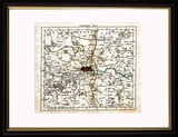 General Map of London and Surrounding Area Framed Art Print by John Cary