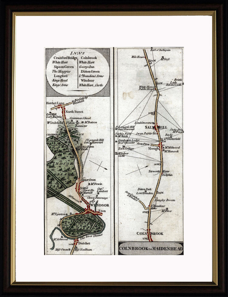 Colnbrook to Maidenhead Framed Art Print by John Cary