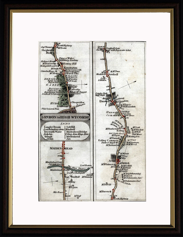 London to High Wycombe Framed Art Print by John Cary