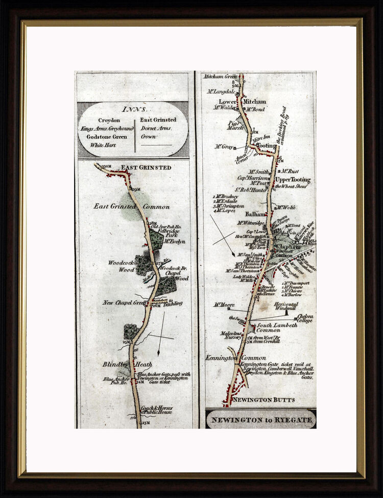 Newington to Ryegate Framed Art Print by John Cary