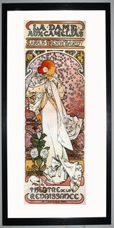 La Dame aux Camélias - Sarah Bernhardt Framed Art Print by Alphonse Mucha