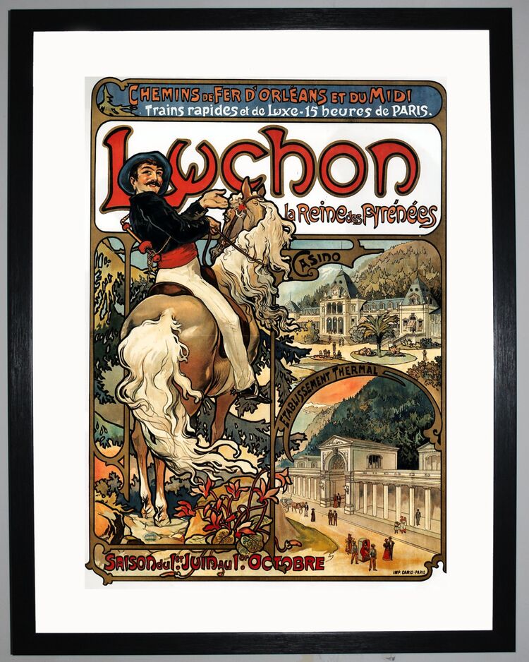 Luchon Framed Art Print by Alphonse Mucha
