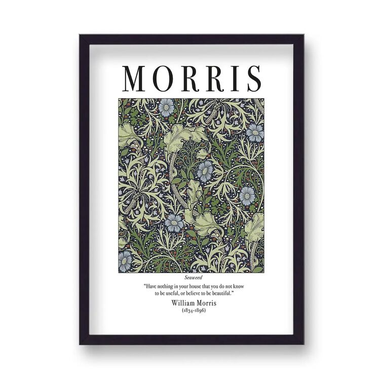 Seaweed Framed Art Print by William Morris