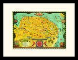 Norfolk Map Framed Art Print