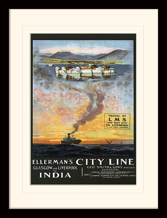 Glasgow and Liverpool to India Framed Art Print