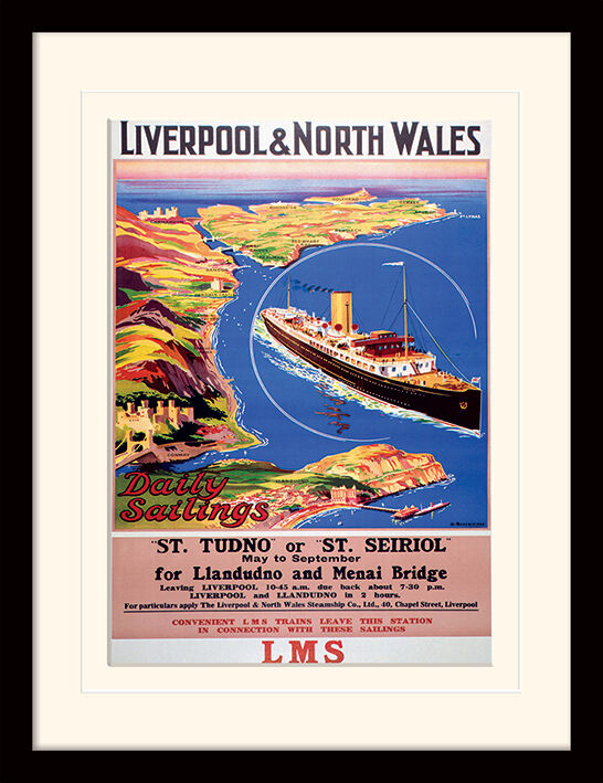 Liverpool and North Wales - Daily Sailings Framed Art Print by Odin Rosenvinge