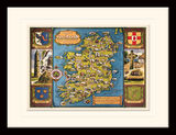 Ireland Vintage Map Framed Art Print by D W Burley