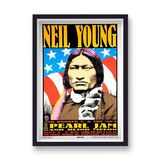 Neil Young Pearl Jam Booker T the George Kozik Gig Vintage Music Framed Art Print