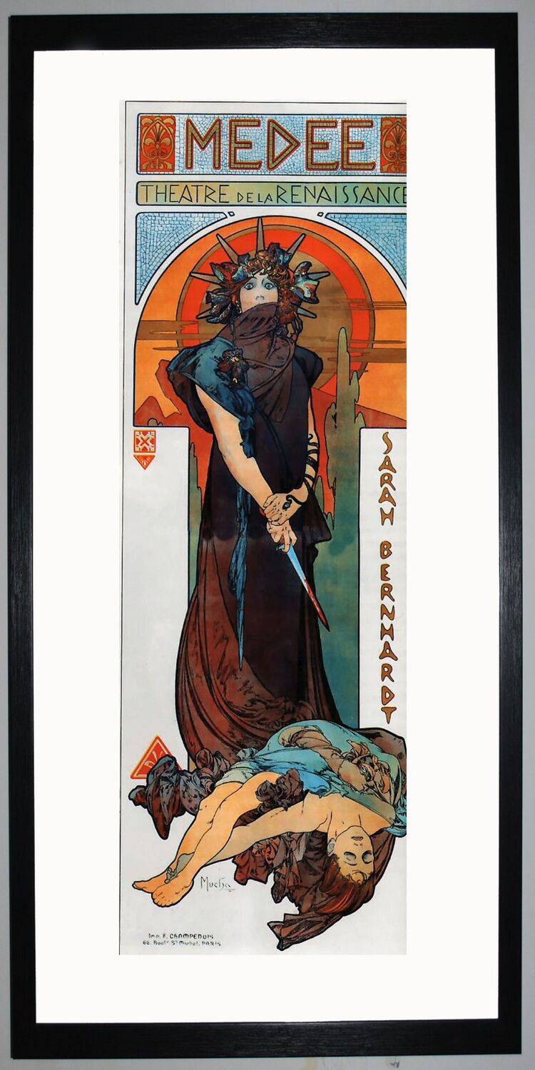 Medea Framed Art Print by Alphonse Mucha