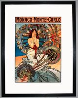 Monaco Monte-Carlo Framed Art Print by Alphonse Mucha