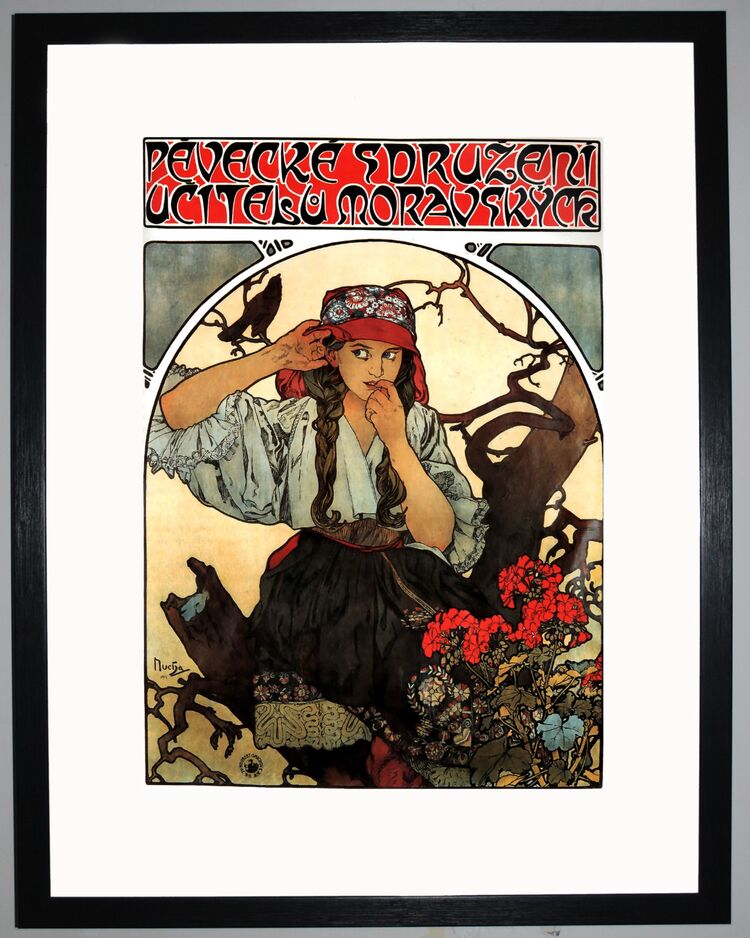 Moravian Teachers' Choir Framed Art Print by Alphonse Mucha