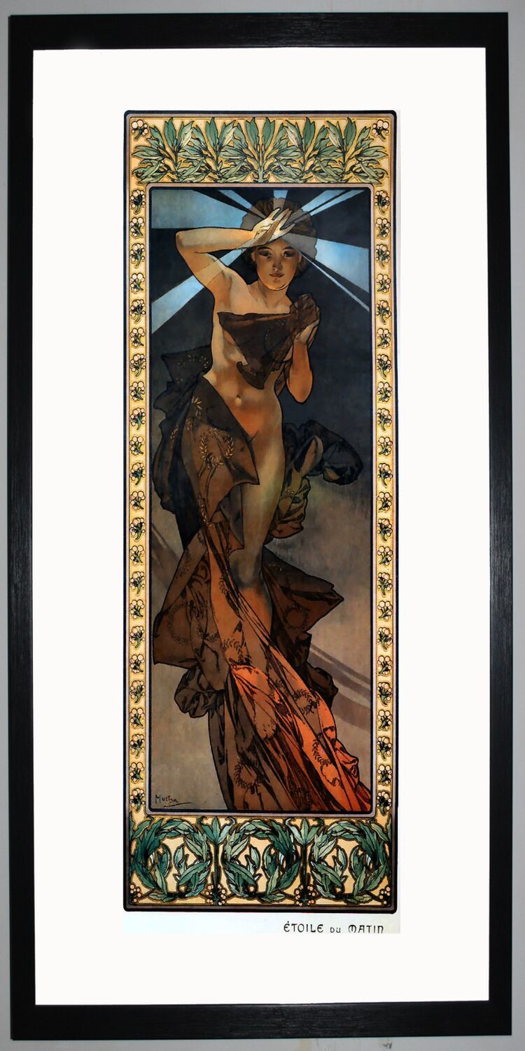 Morning Star Framed Art Print by Alphonse Mucha