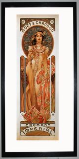 Moët & Chandon Crémant Impérial Framed Art Print by Alphonse Mucha