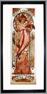 Moët & Chandon White Star Framed Art Print by Alphonse Mucha