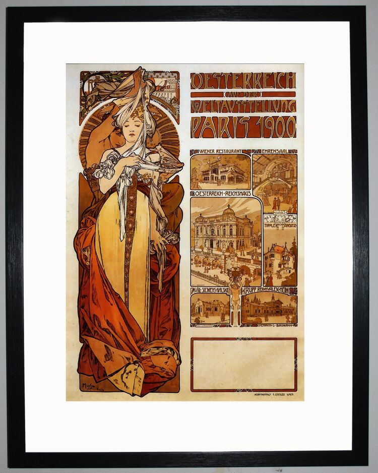 Oesterreich Paris 1900 Framed Art Print by Alphonse Mucha